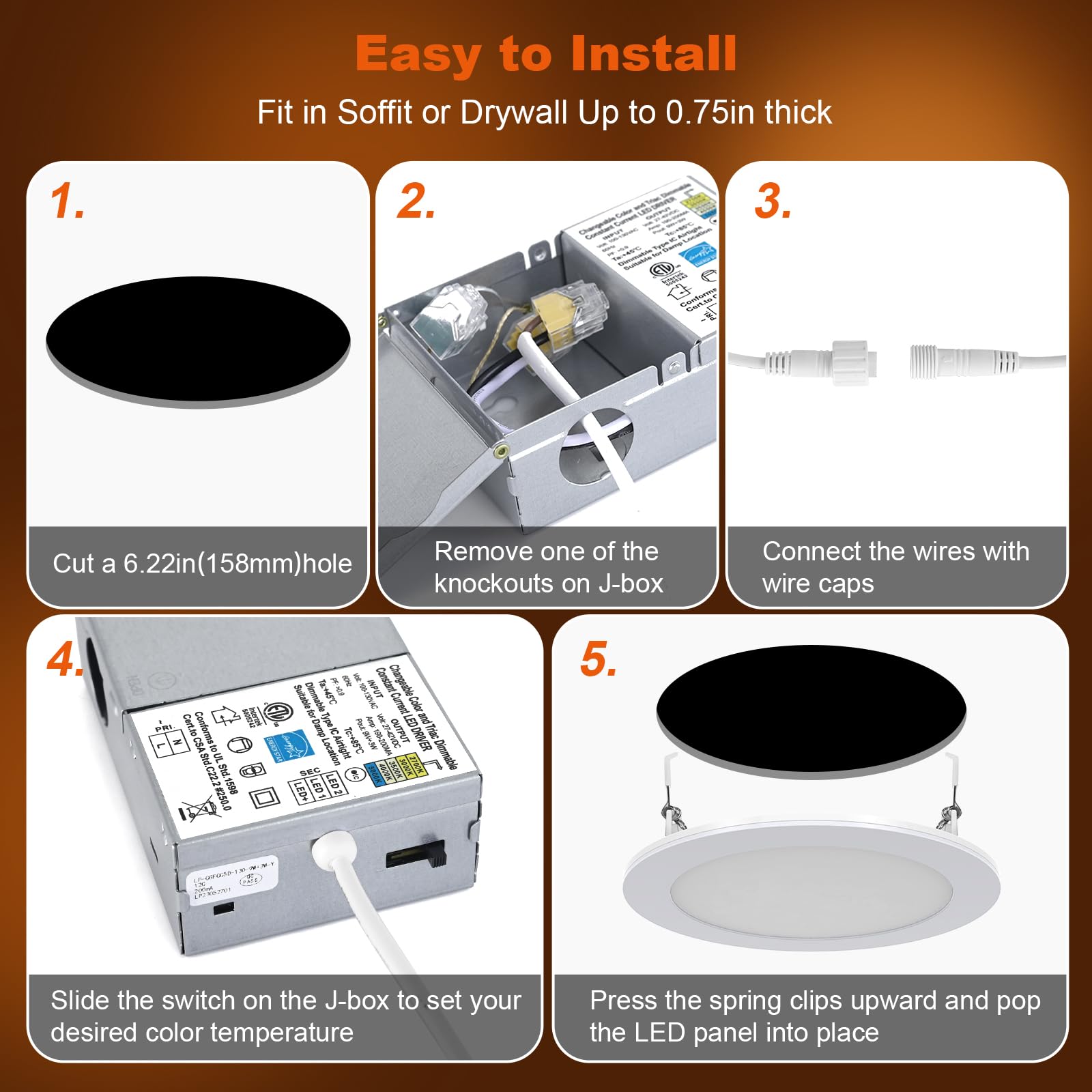 Amazon.co.jp : ZYC 埋め込み式照明 6インチ - 12W 1100LM LED